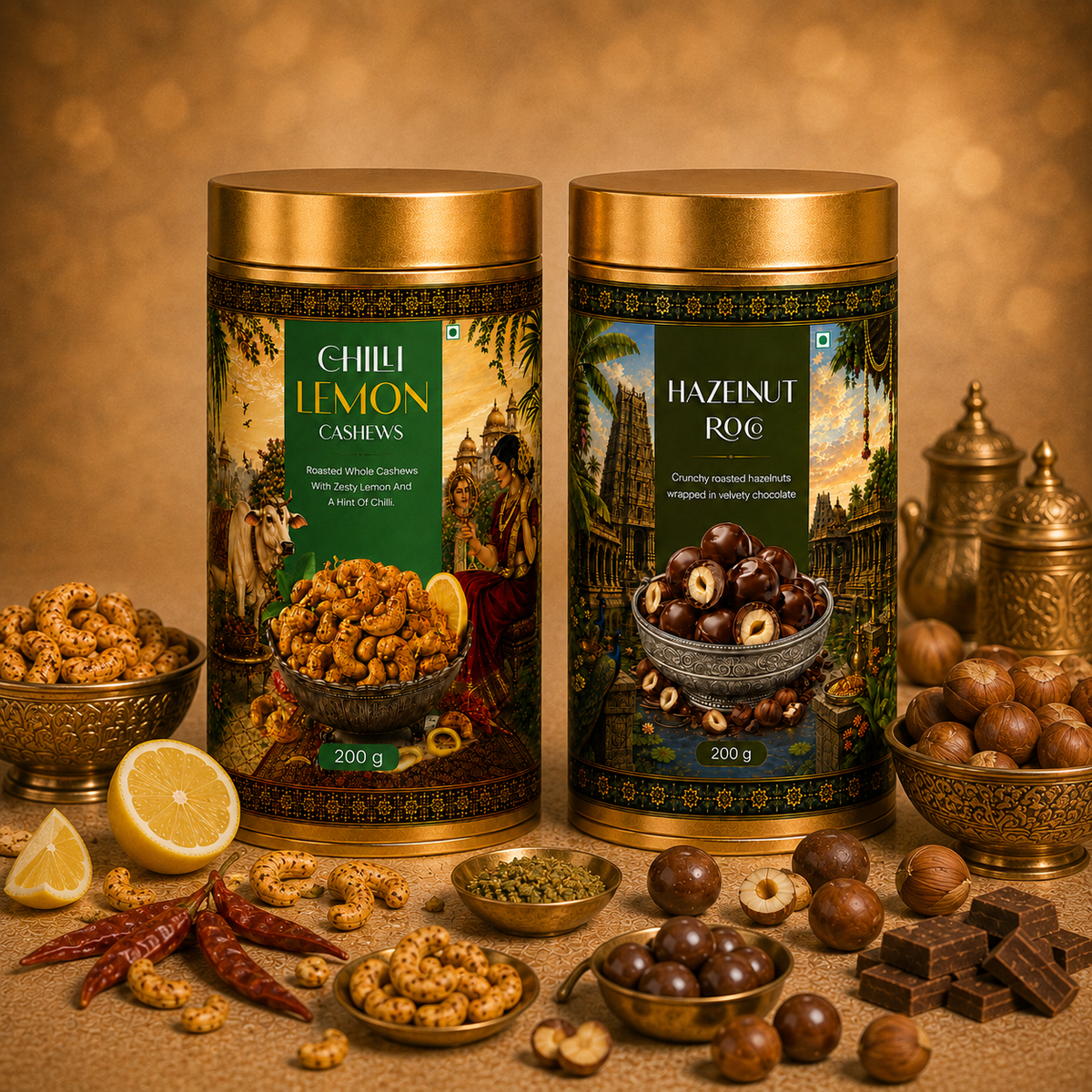 CHILI LEMON CASHEWS + HAZELNUT ROCO